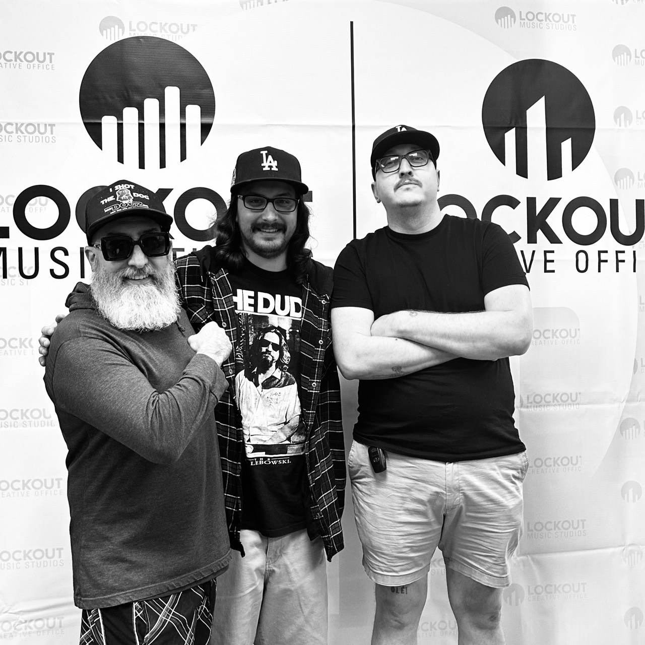 Zachary, Petey, and Kris together at Lockout Music Studios