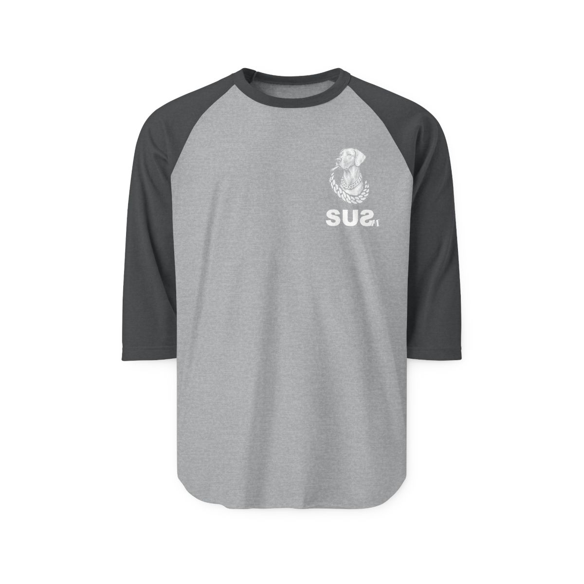 Black-and-white three-quarter sleeve SUSAF shirt